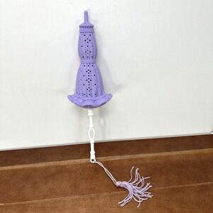 Avon Sachet Holder Ornament 9.5" Plastic Purple Umbrella,‎ Vintage